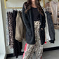 Leopard Accent Wide Leg Pants