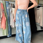 Floral Chambray Wide Leg Pants