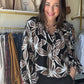 Black & Mocha Floral Blouse