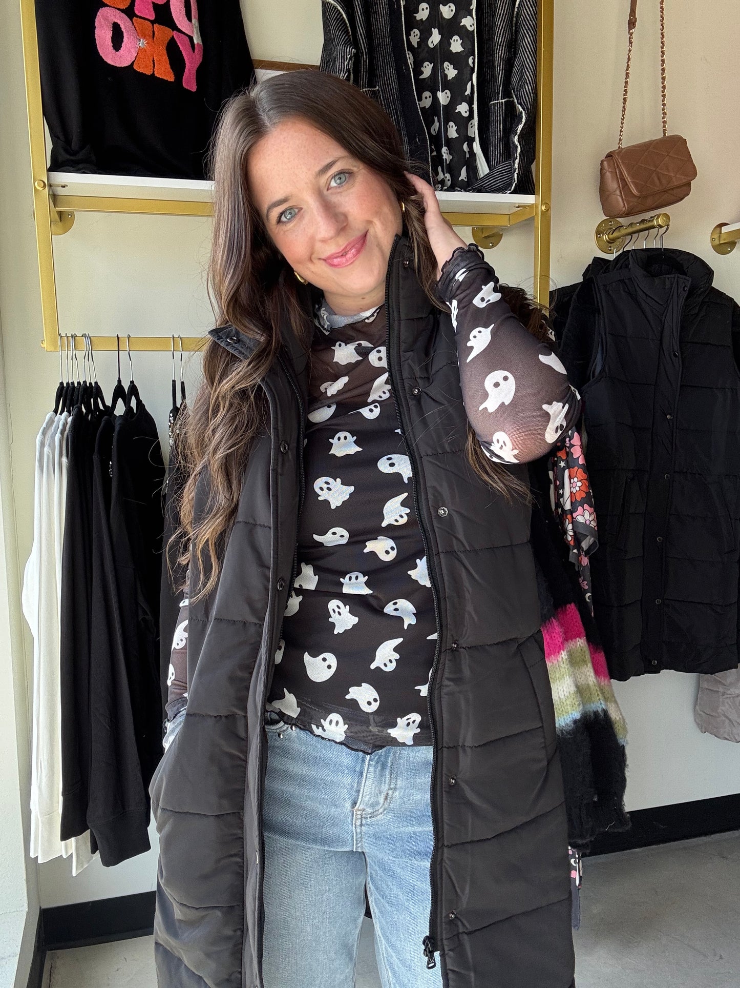 Black Harlow Long Vest
