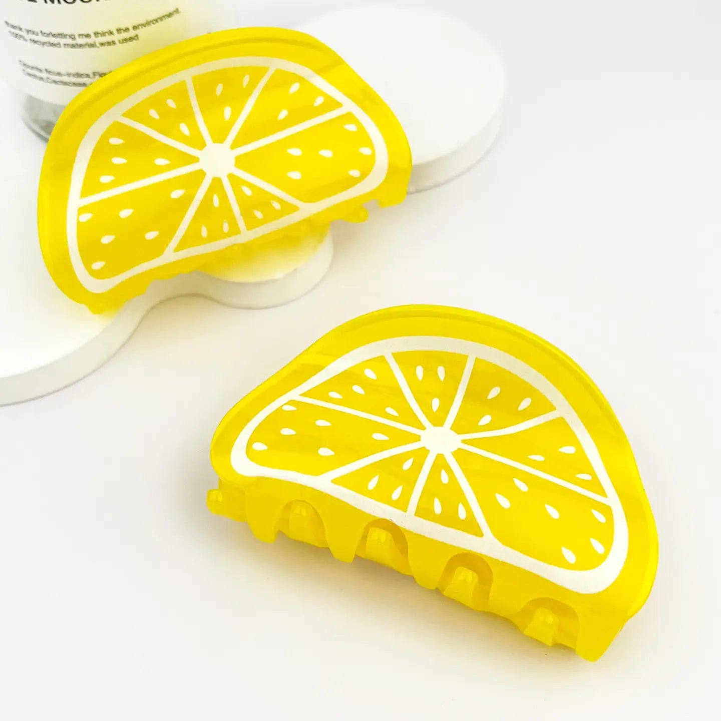Vibrant Yellow Lemon Fruit Hair Claw Clip