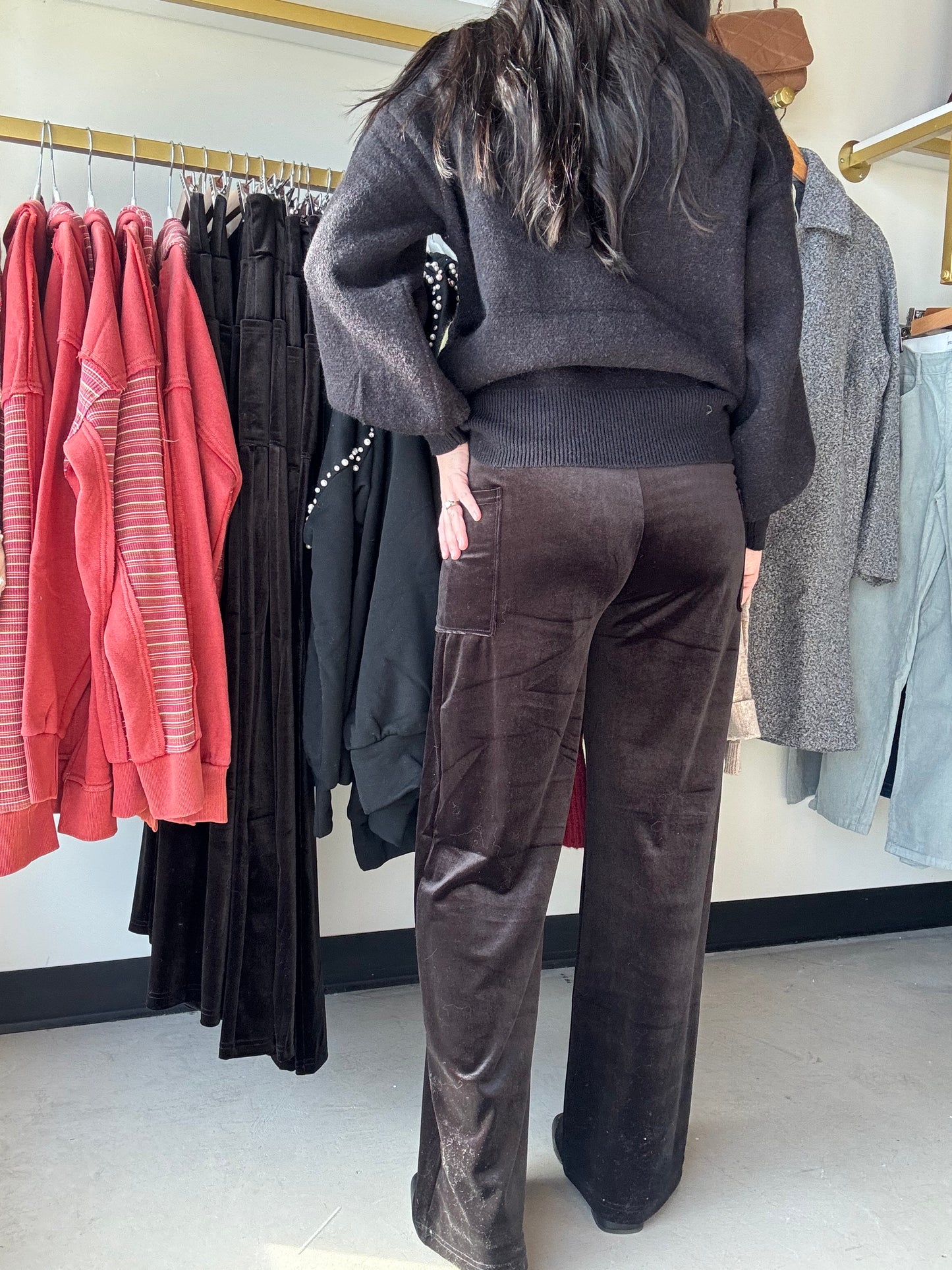 Regina Velvet Wide Leg Pants