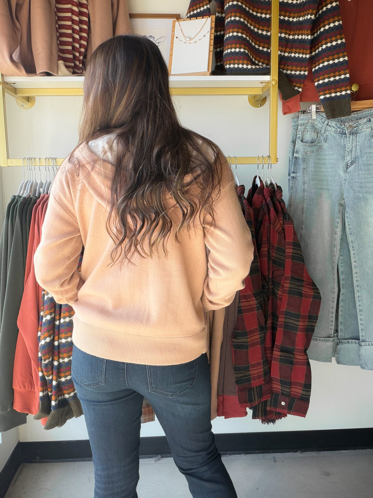 Taupe Zip Up Sweater Hoodie