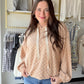Taupe Checker Knit Hoodie