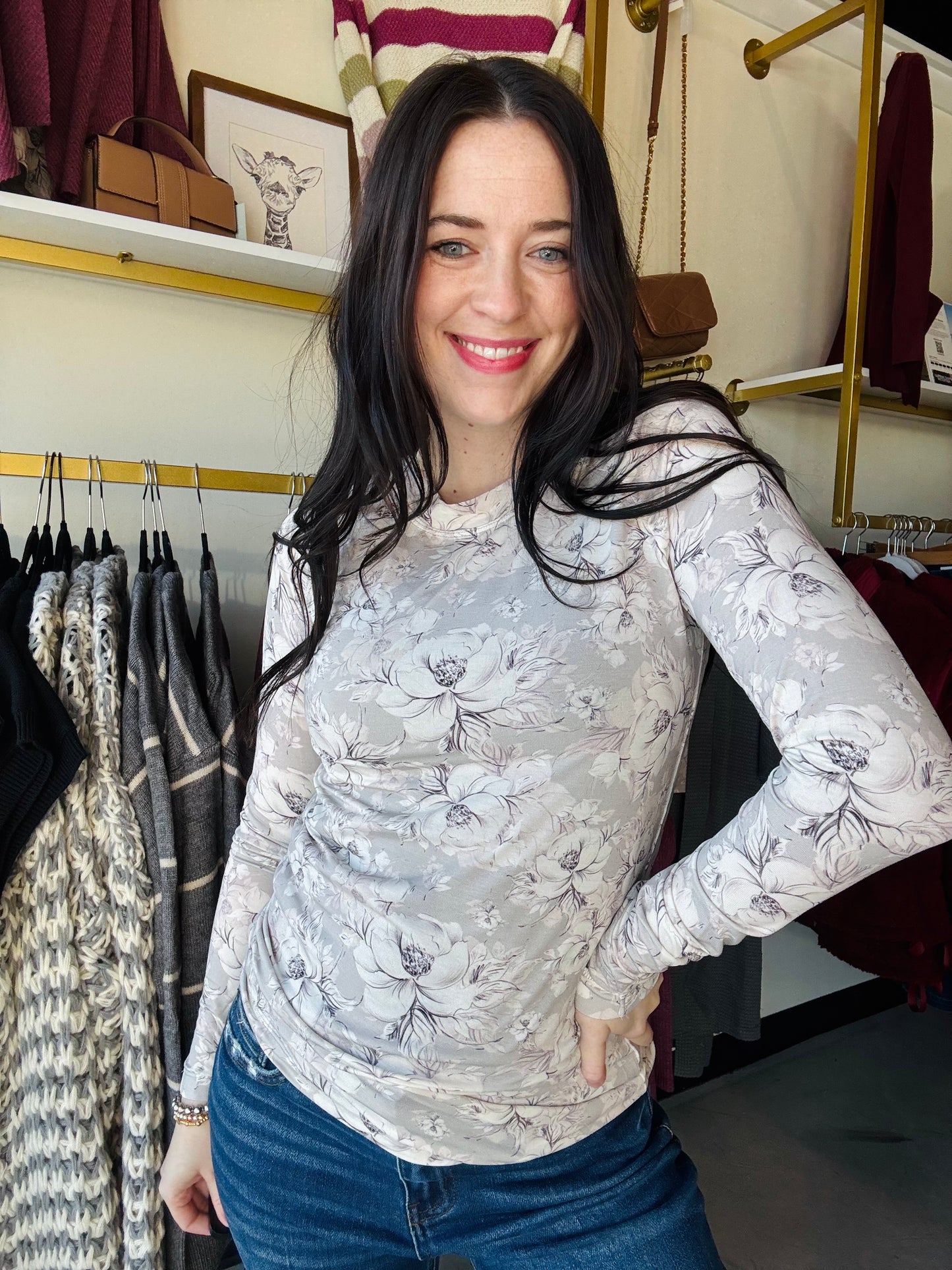 Vintage Grey Floral Blair