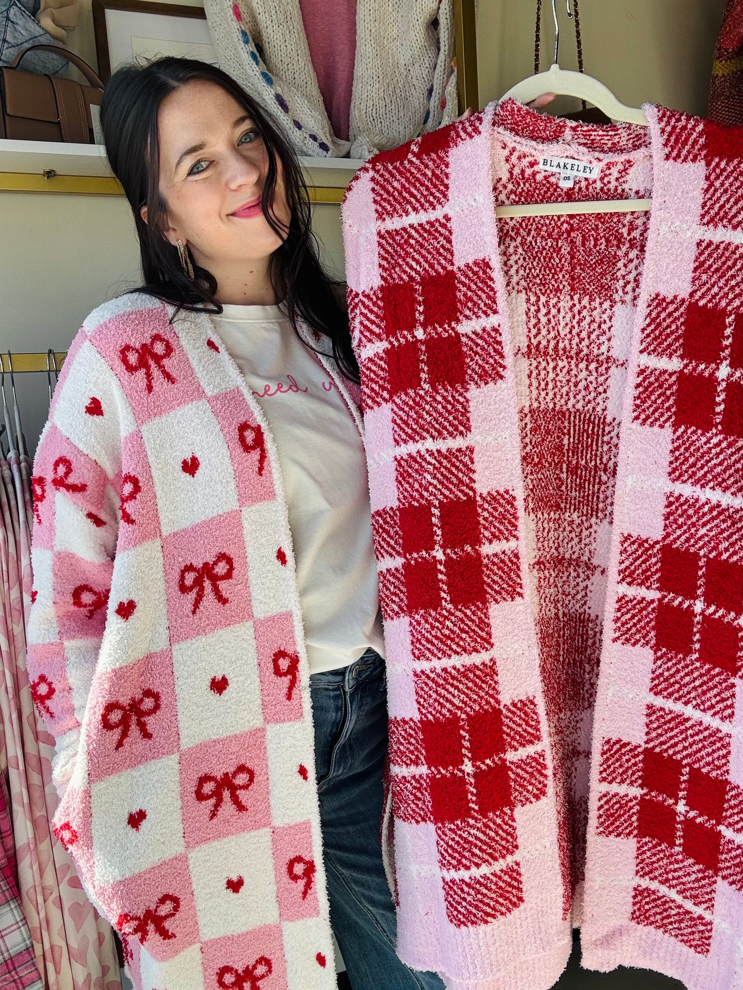 Valentine Plaid Cloud Cardigan