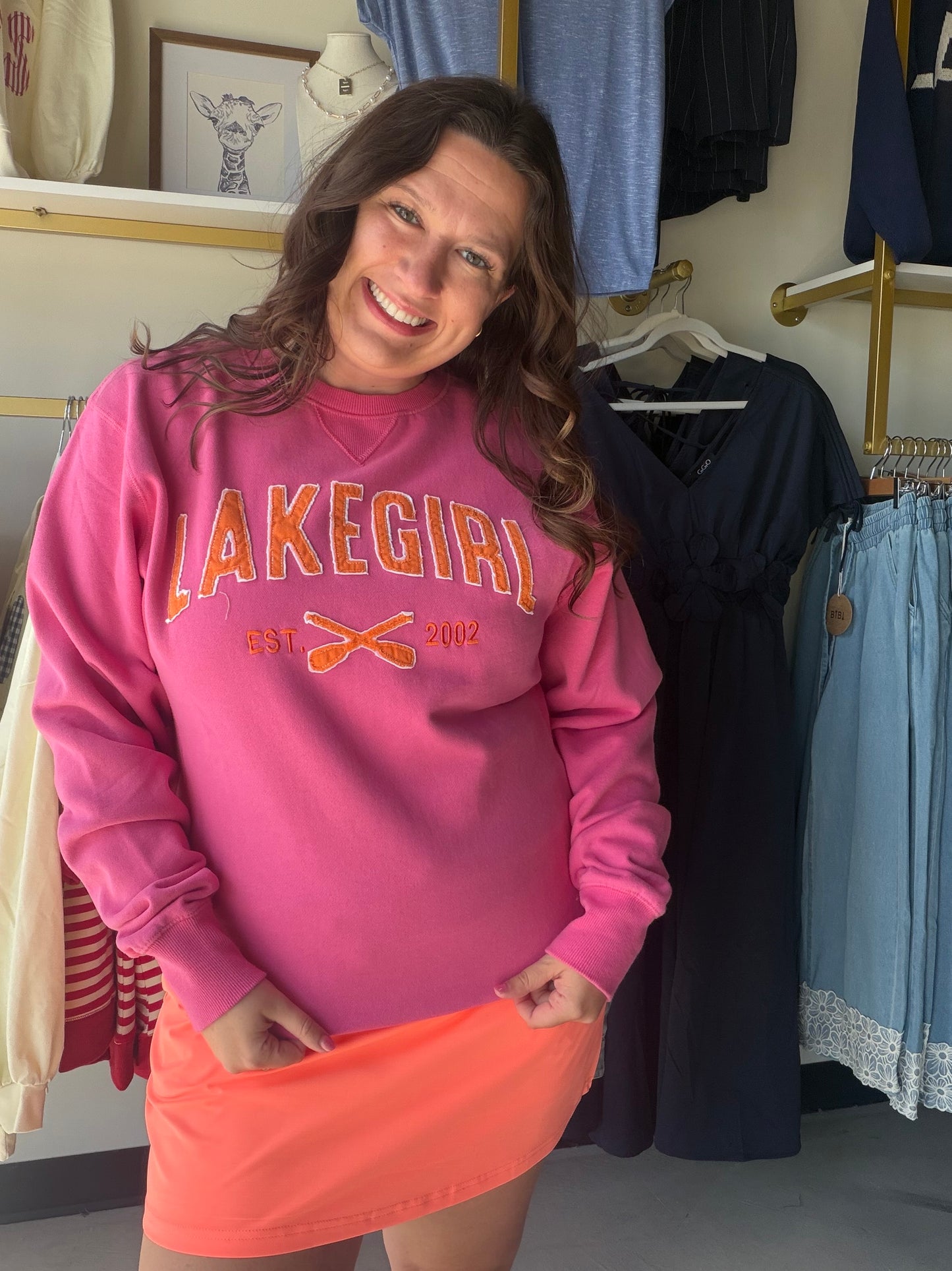 Pink & Orange Crewneck- Lakegirl