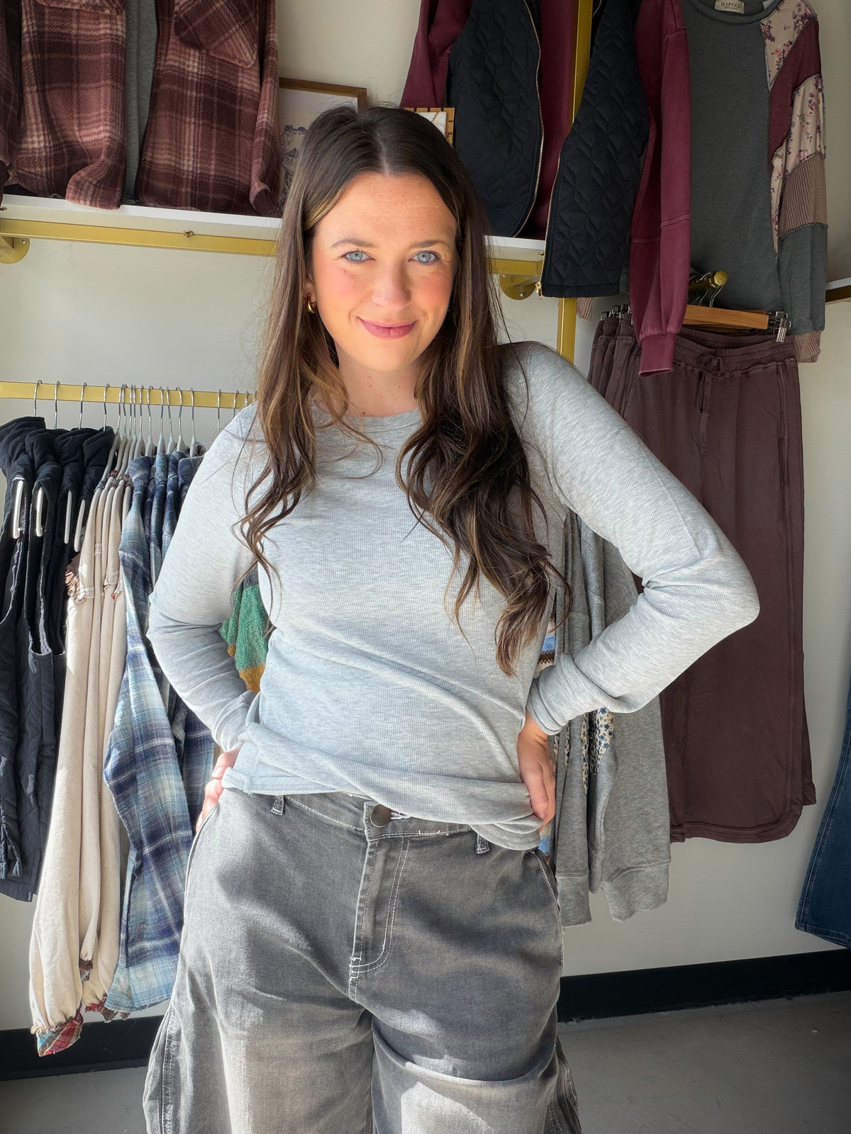 Heather Grey Stacy Top