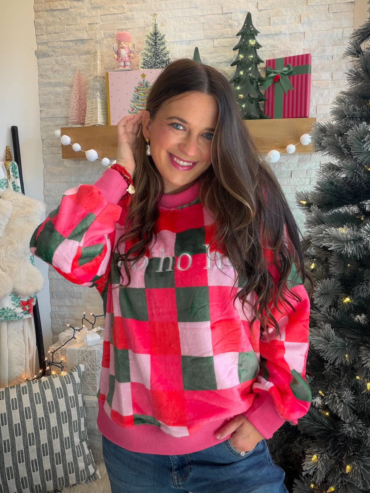 Ho Ho Ho Fuzzy Sweatshirt