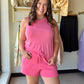Taffy Pink Drawstring Knit Shorts