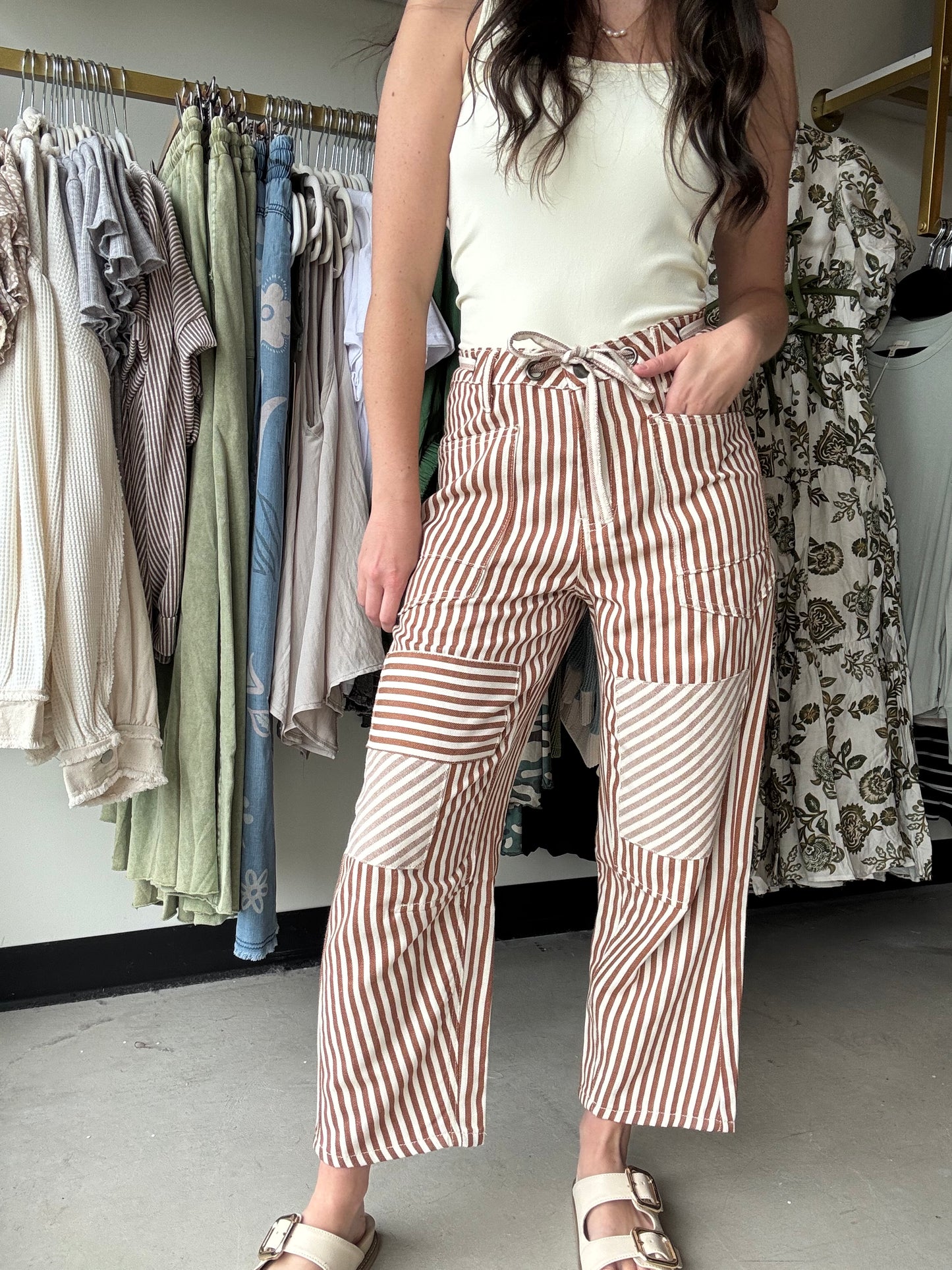 The perfect striped summer pant for comfort & style all season