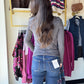 Ash Grey Microfiber Mock Neck