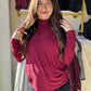Wine Jacquard Knit Long Sleeve