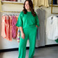 Green Luxeknit Wide Leg Pants