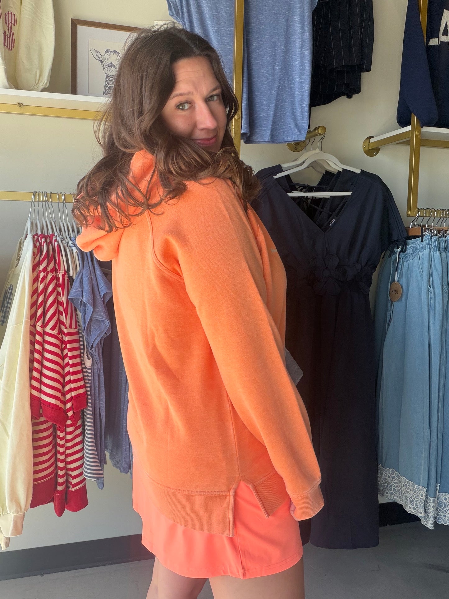 Orange Peel Burnout Hoodie - Lakegirl