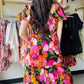 Midnight Bloom Smocked Midi Dress