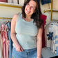 Silver Sage Ribbed Knit Tank