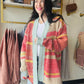 Orange Taupe Multi Cardigan