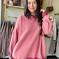 Dusty Berry Detail Stitch Pullover