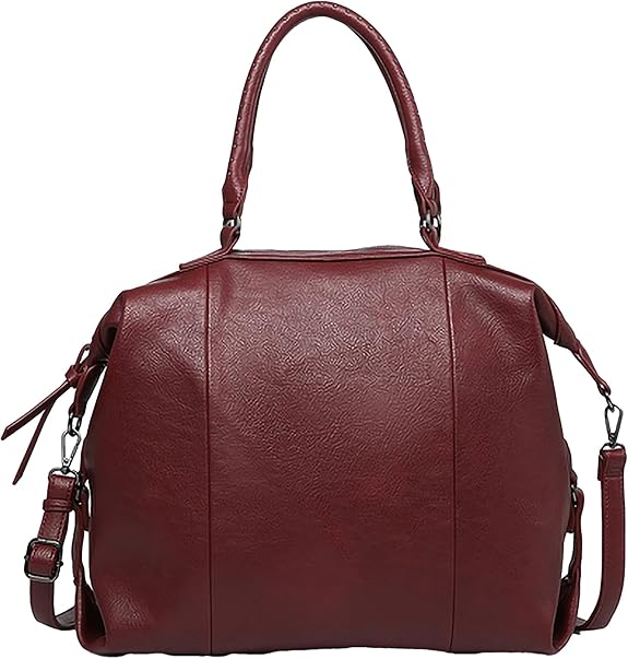 Indy Rustic Dual Handle Tote - Burgundy