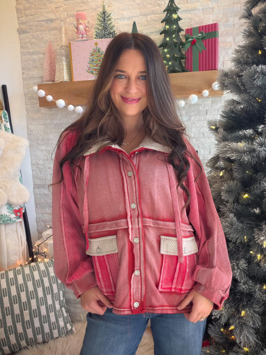 Crimson French Terry Jacket