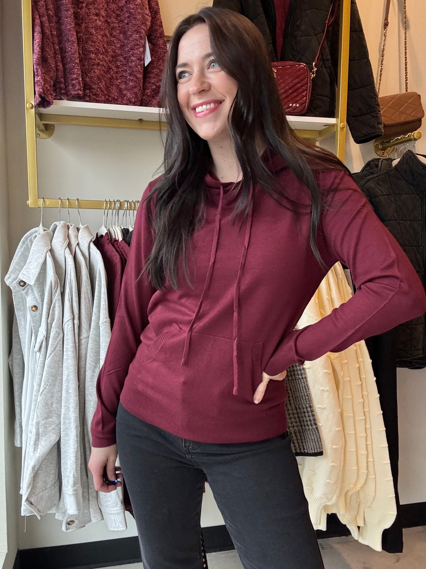 Burgundy Sweater Hoodie
