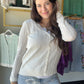 White Pointelle Button Down Cardigan