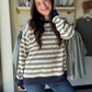 Olive & Navy Striped Pullover