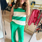 Green Wide Stripe Tank