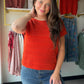 Dark Orange Pointelle Sweater