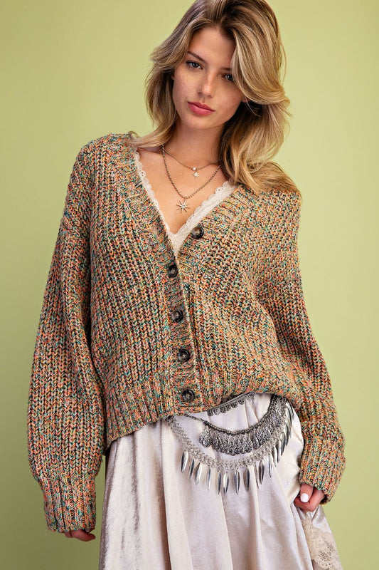 Confetti Button Up Sweater