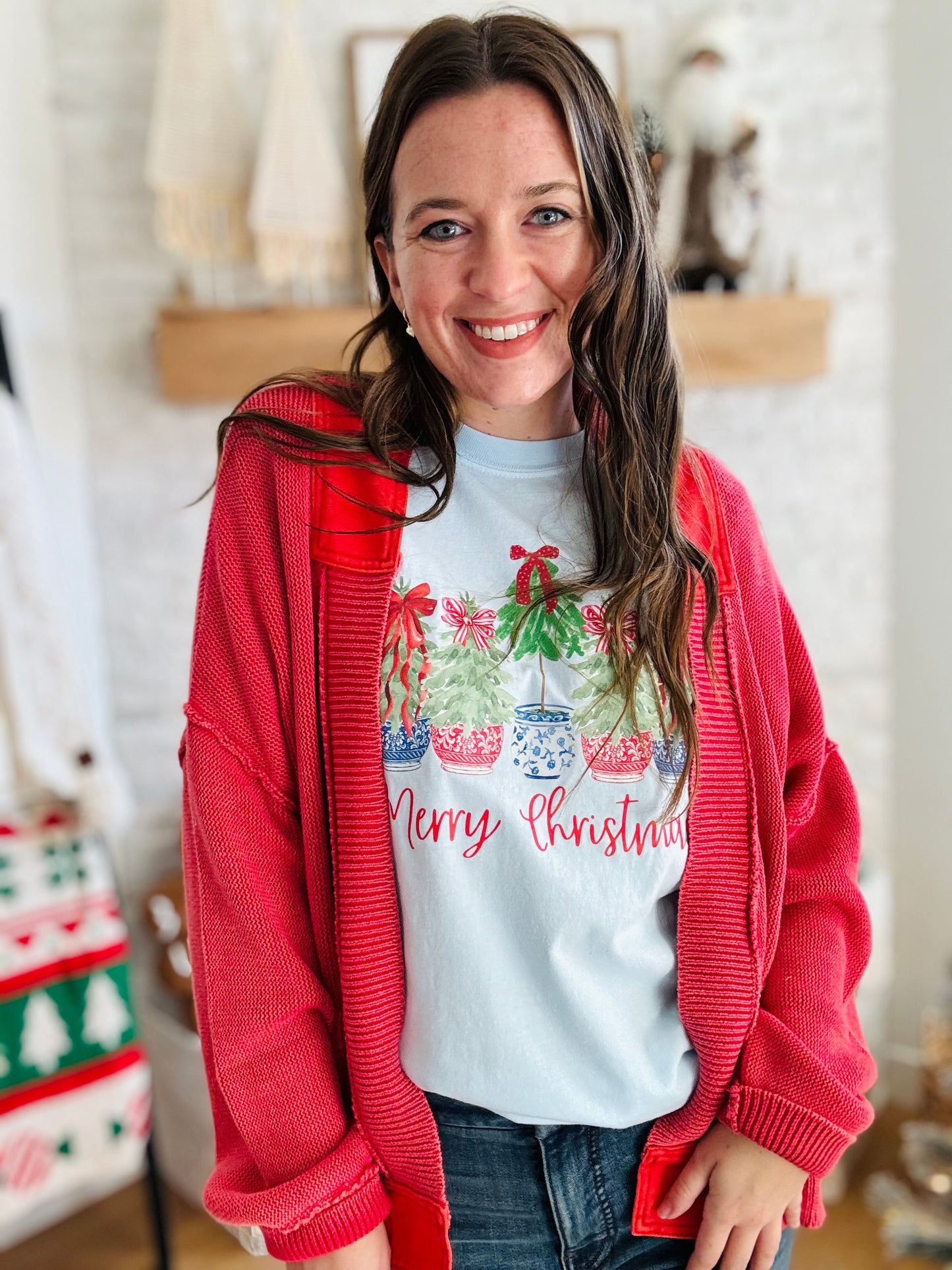 Christmas Plants Chambray Tee