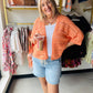 Orange Crochet Dolman Cardigan