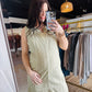 Natural Sage Sleeveless Midi Dress