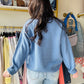 Blue Gianna Crewneck Sweater