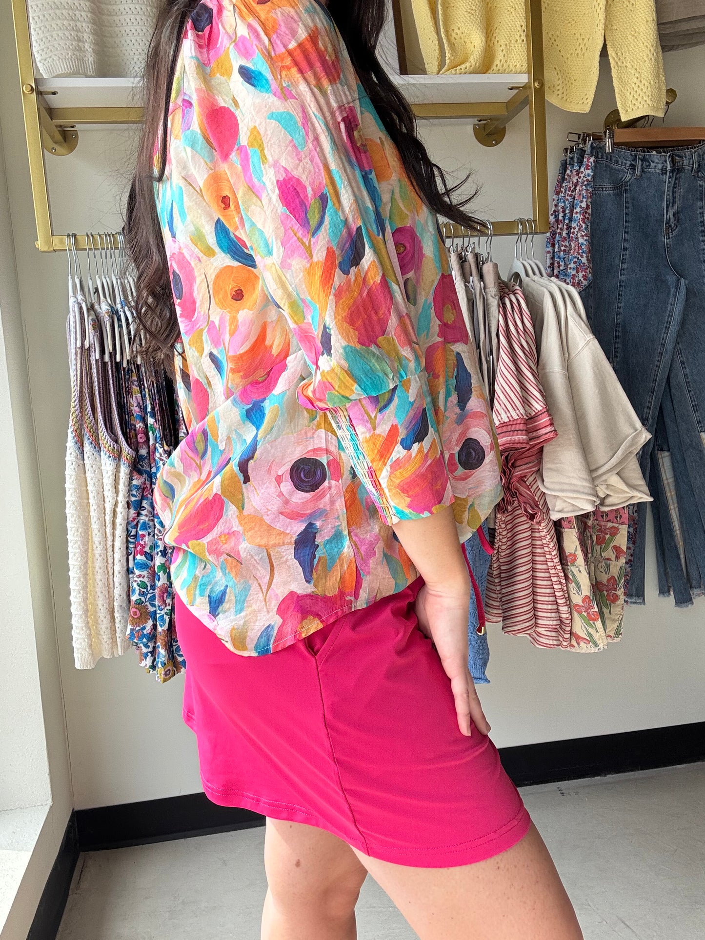 Solid Raspberry Skort