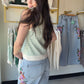 Ivory & Green Stripe Sweater Vest