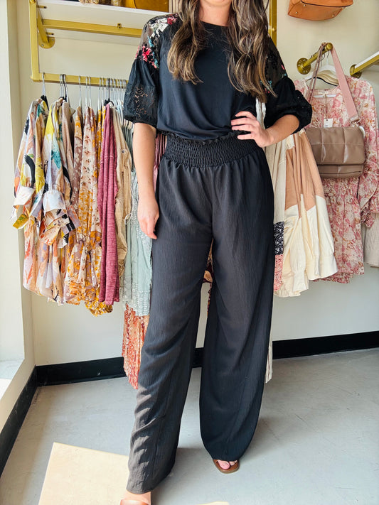 Black Pressley Palazzo Pants