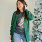 Dark Green Waffle Cardigan