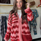 Wine Two Tone Cardigan