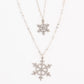 Christmas Necklace 18" Double Row Snowflake Layered Pendant
