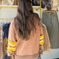 Mocha Accent Sleeve Half Zip