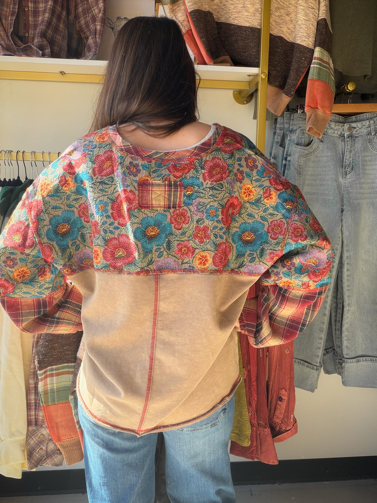Mixed Media Tapestry Pullover
