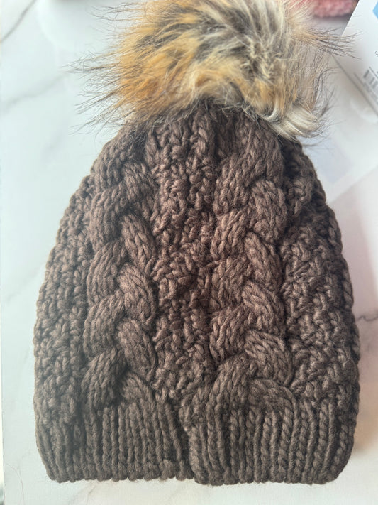 Dark Chocolate Brown Pom Hat