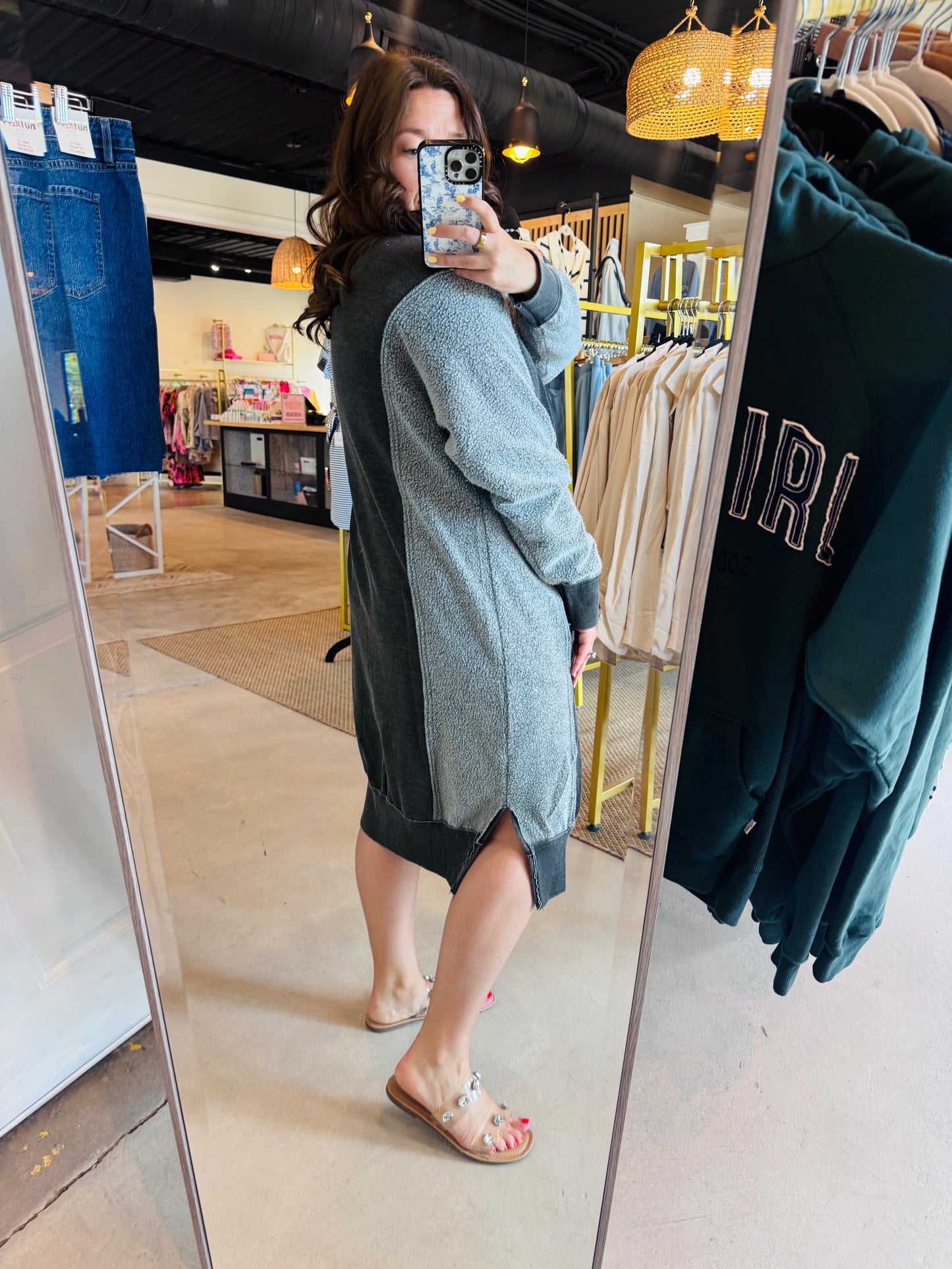 Charcoal Desi Sweatshirt Cardigan