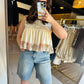 Wide-Leg Denim Bermuda Shorts - Light Wash