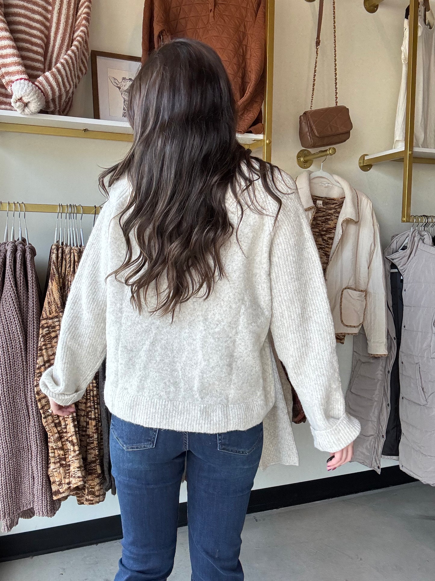 Embroidered Floral Accent Sweater