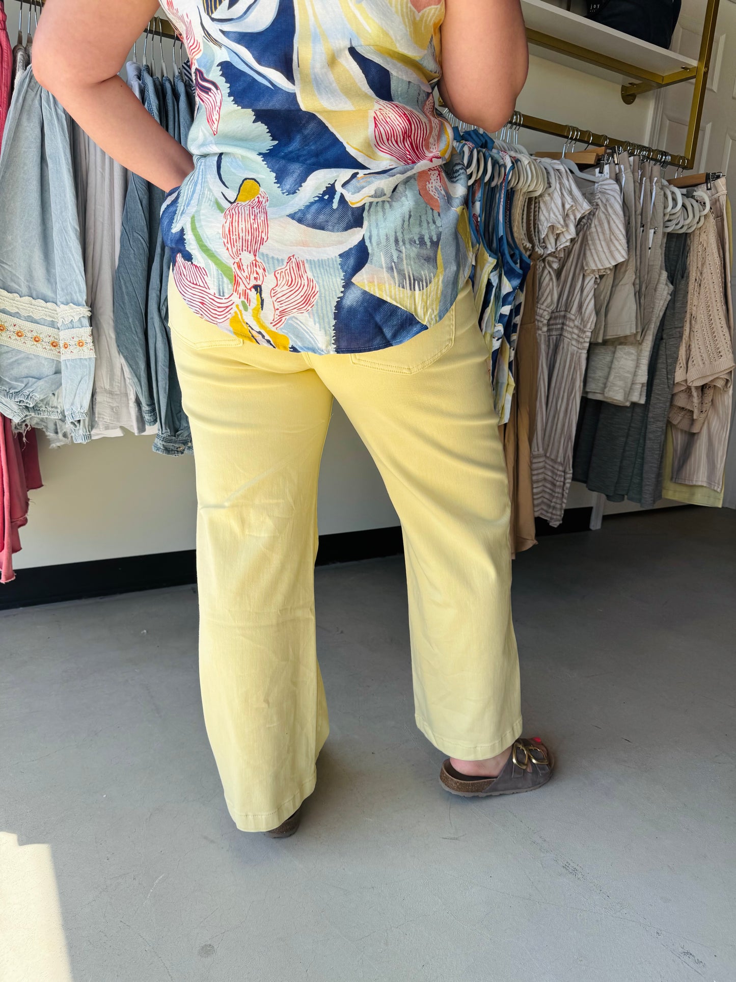 Yellow High Rise Baggy Denim