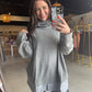 Grey Button Down Detail Turtleneck