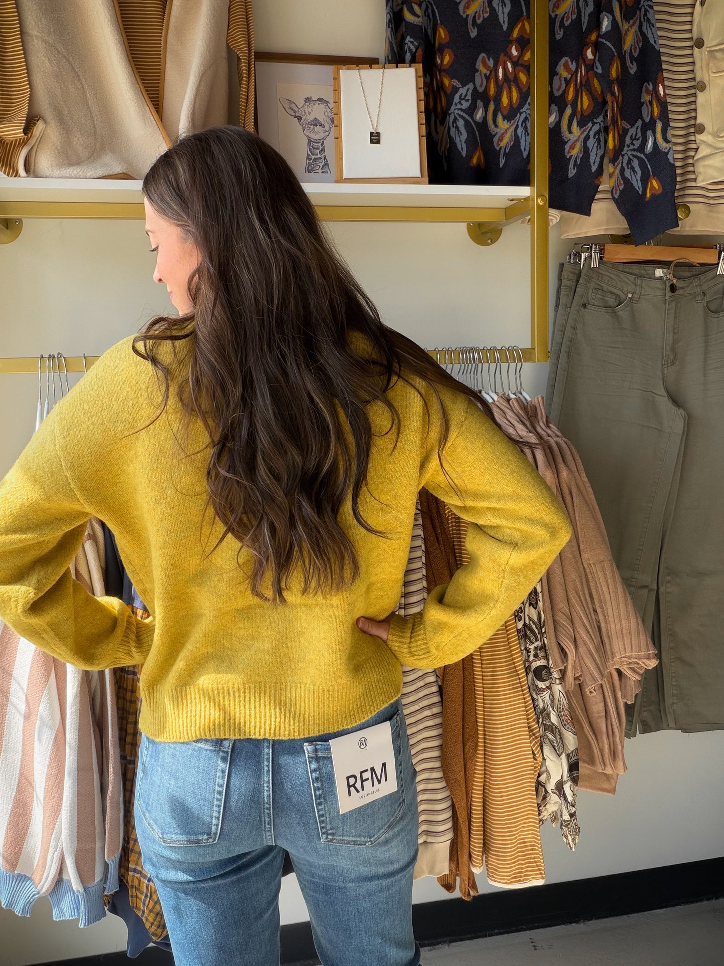 Vintage Mustard Floral Button Cardigan
